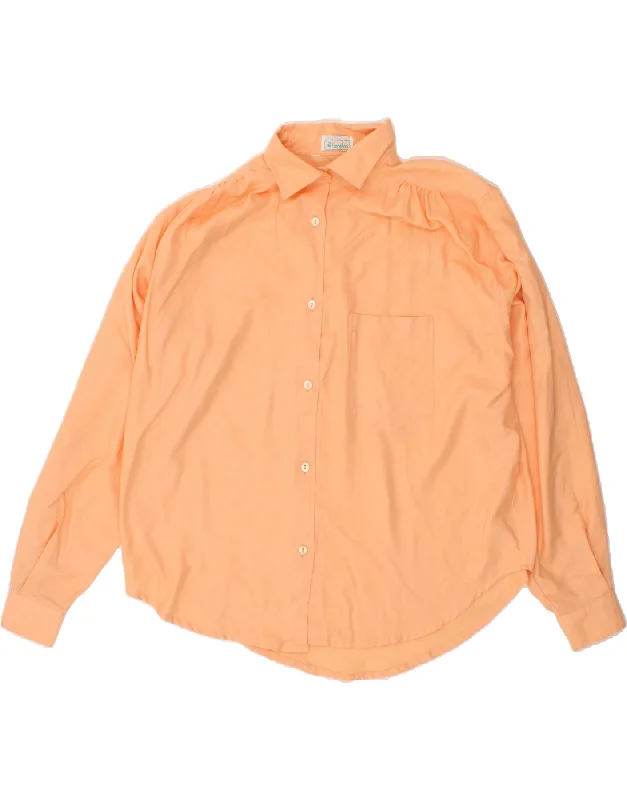 Layered Comfort BENETTON Womens Shirt UK 16 Large Orange