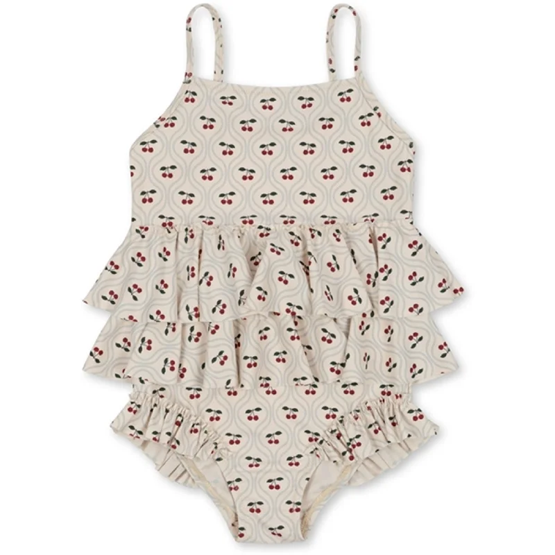 Soft Comfort Konges Sløjd Manuca Frill Swim Suit Cherry Motif