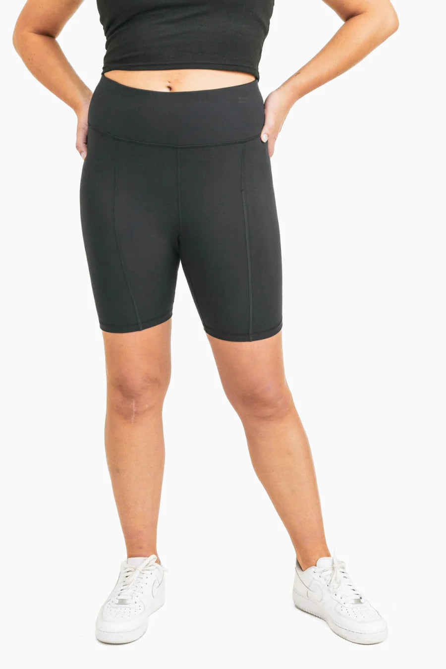 Luxe Comfort Mono B Black Sweetheart Biker Shorts