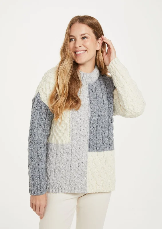 Cozy Footwear Cobh Aran Patch Sweater