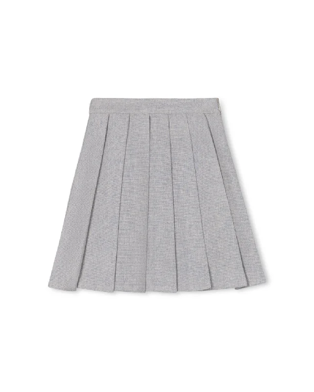 Light Fit Pony - Textured Wool Pleated Skirt