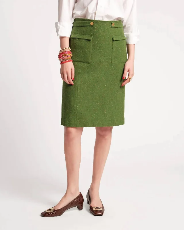 Cozy Knits Pencil Skirt In Fern