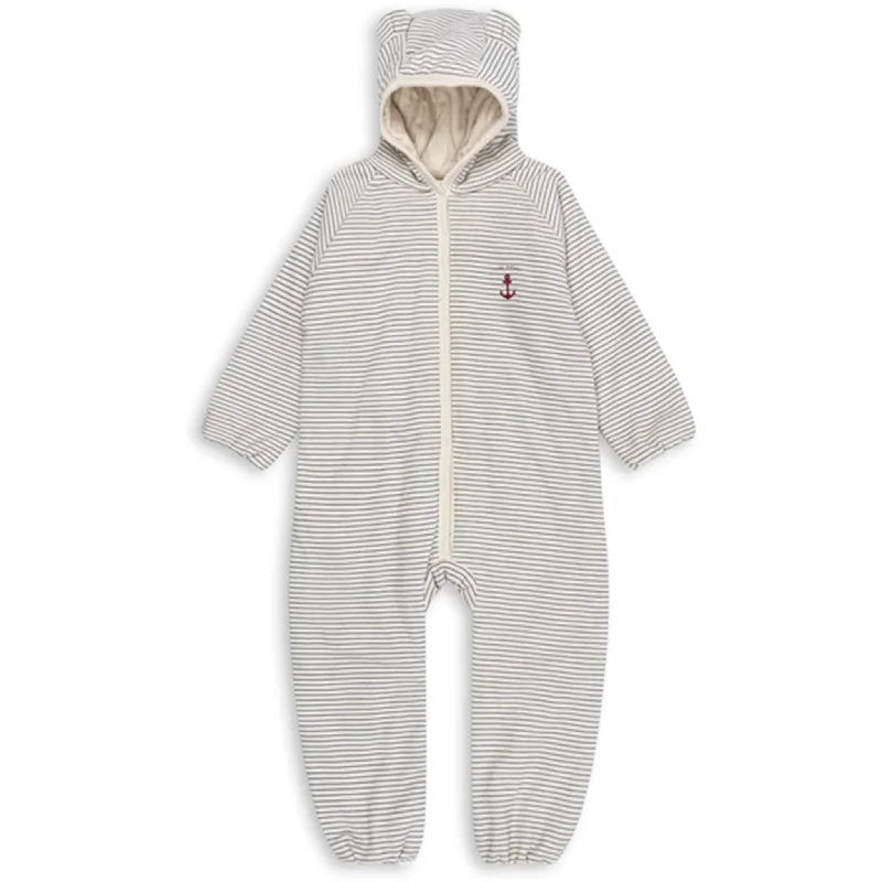 Stylish Jackets Konges Sløjd Stripe Bluie Itty Onesie With Hood