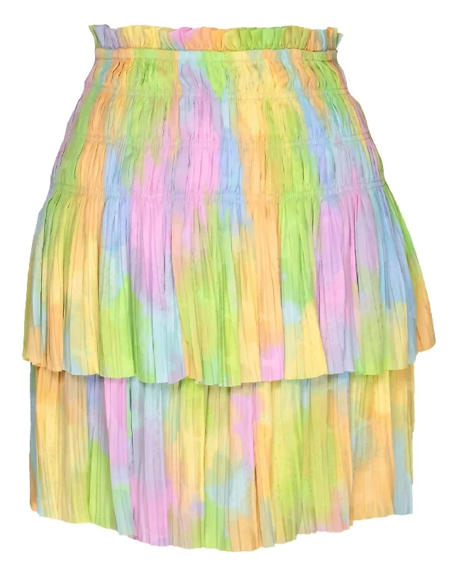 Women's Cotton Candy Pleated Mini Skirt In Multicolor