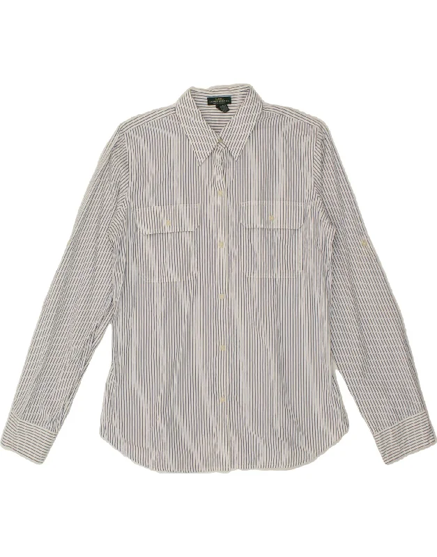 Relaxed Chic RALPH LAUREN Womens Shirt UK 14 Medium White Striped Cotton