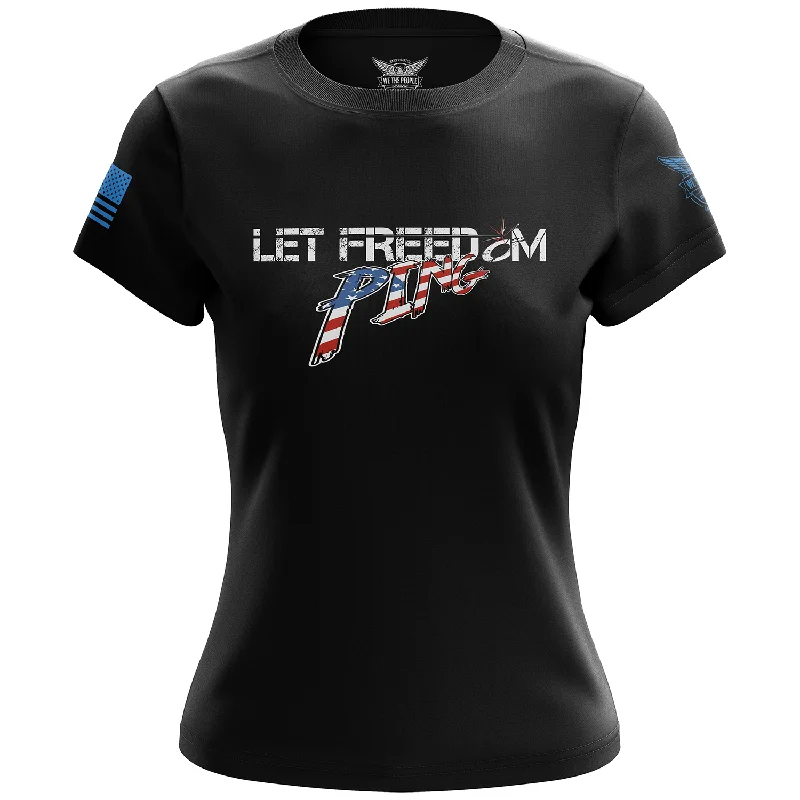 Easy Comfort Style Let Freedom PING Women's Short Sleeve Shirt