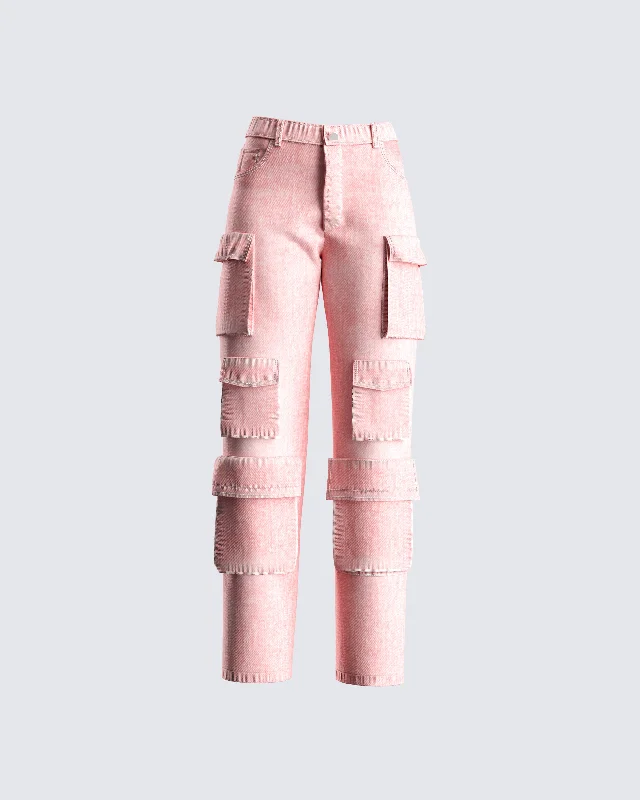 Easy Chic Wear Dustin Pink Acid Wash Jeans