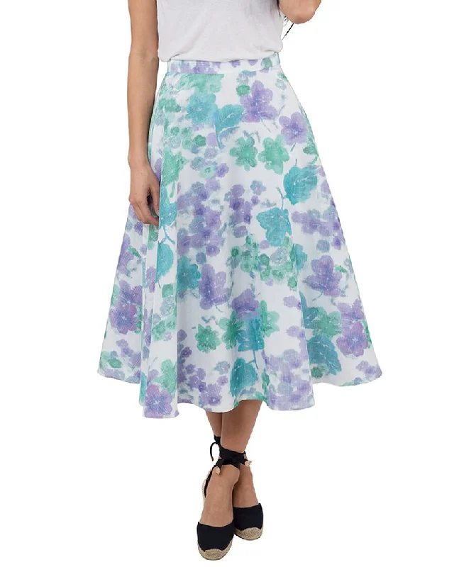 Casual Fit Ann Mashburn Circular Linen-Blend Skirt