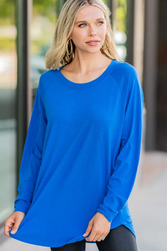 Classic Comfort Easy Like Sunday Cobalt Blue Tunic