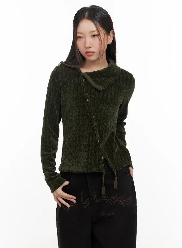 Warm Layers Elegant Unbalanced Cardigan CD413