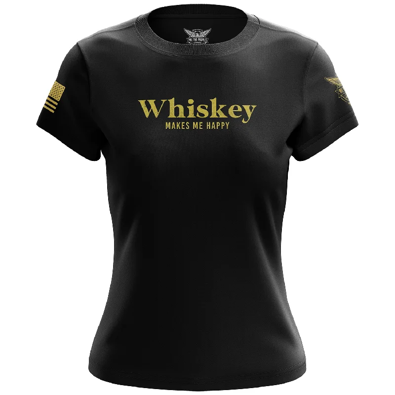 Cozy Fit Wear Whiskey Makes Me Happy Women's Short Sleeve Shirt