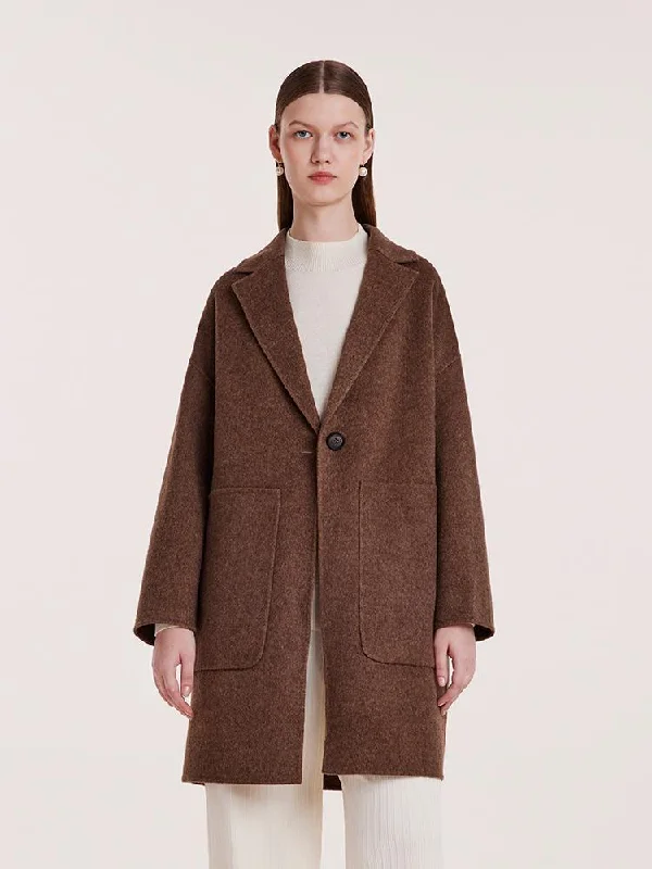 Cozy Fashion Pure Cashmere Double-Faced Women Coat