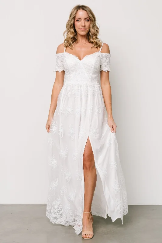 Trendy Looks Esperanza Tulle Embroidered Maxi Dress | Off White