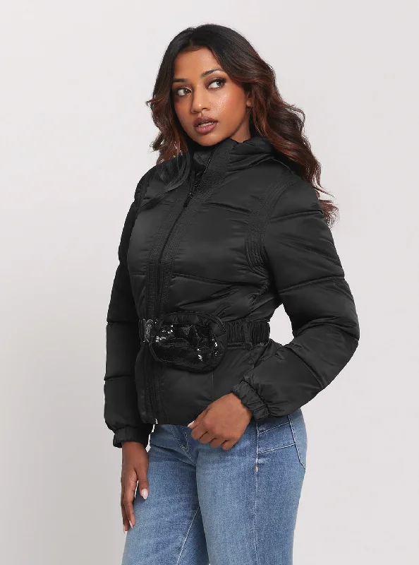 Smart Casuals Eco Black Lucia Bum Bag Puffer Jacket