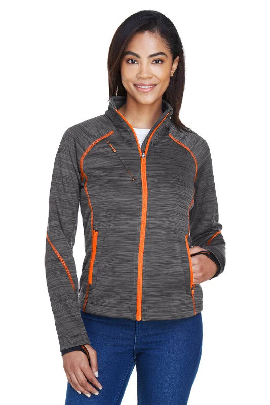 North End Womens Sport Red Flux Full Zip Jacket - Carbon Grey/Orange Soda