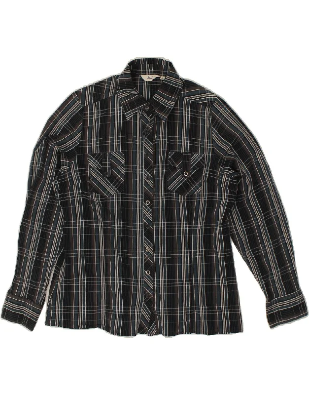 ETAM Womens Shirt EU 42 Large Black Check