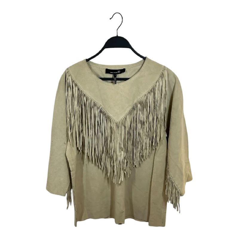 Soft Clothing ISABEL MARANT/LS T-Shirt/0/Velour/CRM/fringe tunic