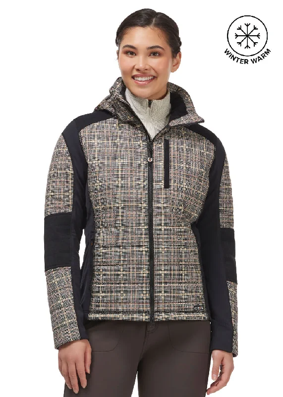 Relaxed Fit Wear Bits of Plaid Quilted Equestrian Jacket