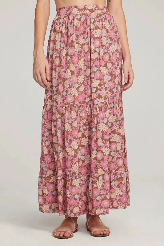 Rex Maxi Skirt In Multi Floral