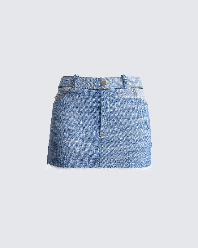 Smart Casuals Inaya Blue Denim Mini Skirt