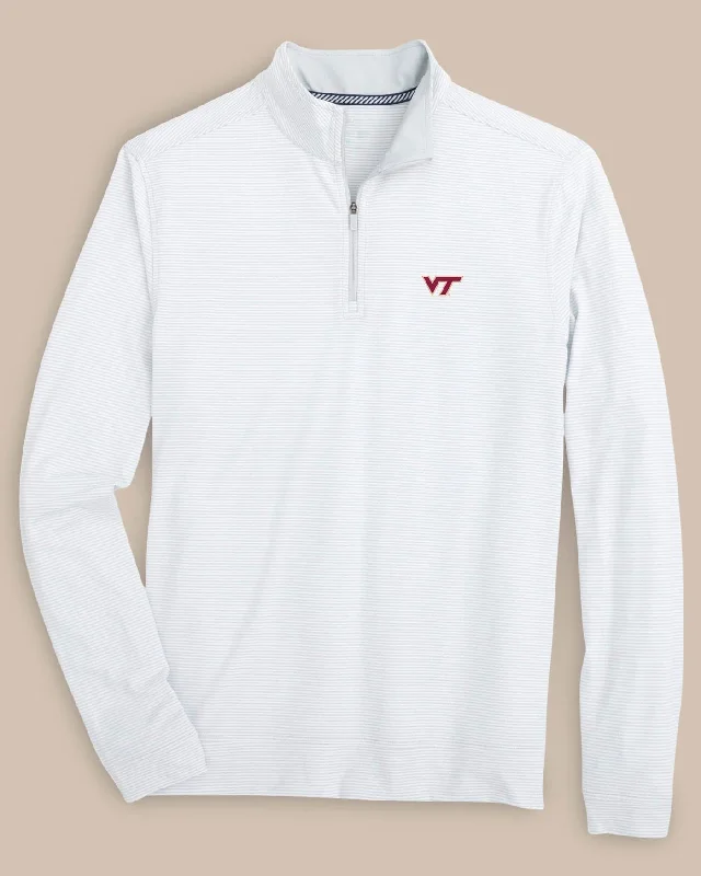 Weekend Comfort Wear Virginia Tech Hokies Cruiser Micro-Stripe Heather Quarter Zip