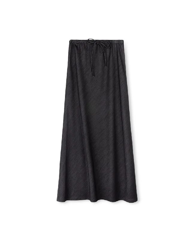 Cozy Layers Draw String Denim Slip Skirt