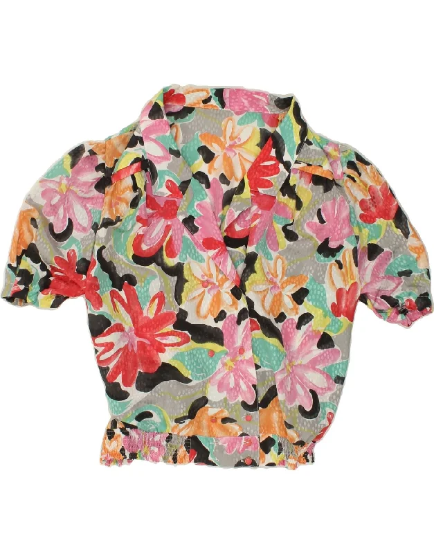 Casual Fit Wear VINTAGE Womens Shirt Blouse UK 16 Large Multicoloured Floral