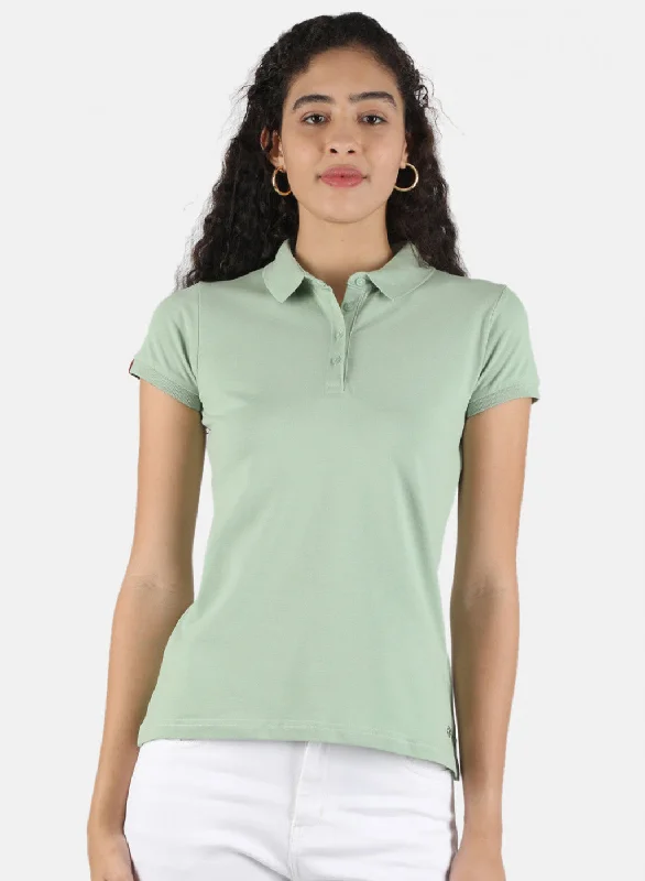 Effortless Wear Women Green Plain T-Shirt