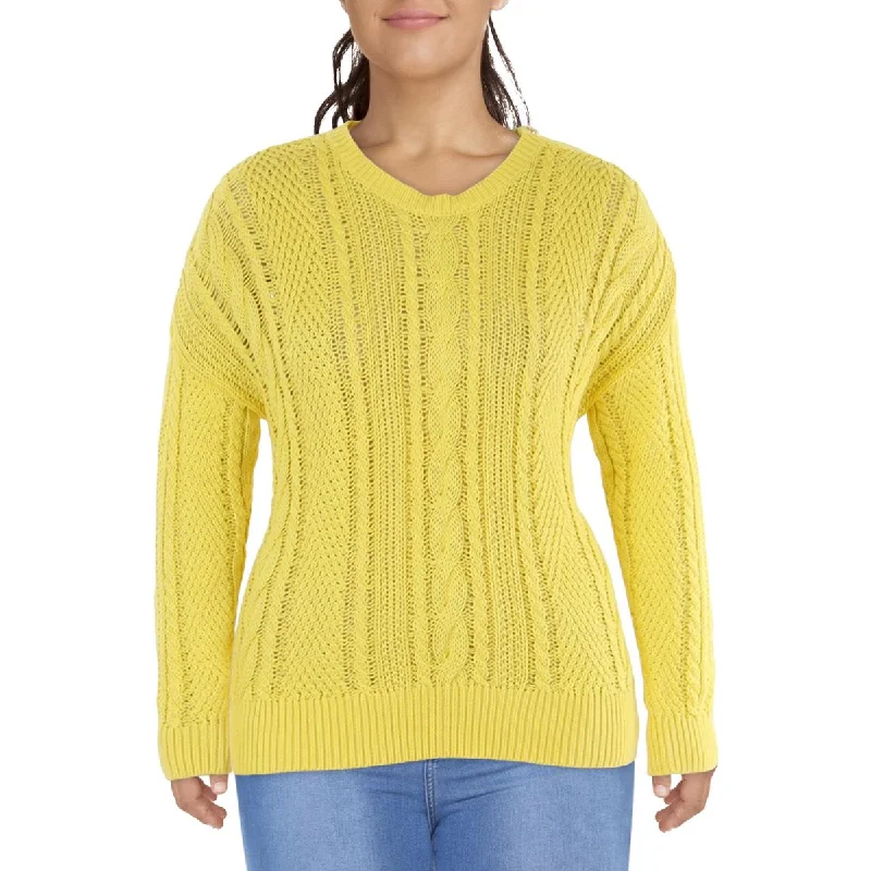 Plus Womens Knit Long Sleeves Pullover Sweater