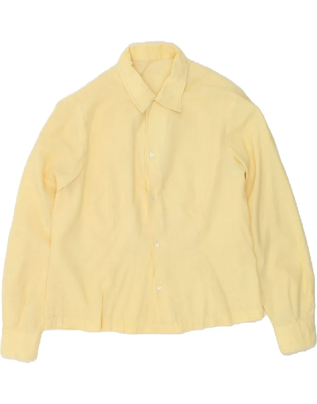 Cozy Fitting VINTAGE Womens Shirt UK 14 Medium Yellow