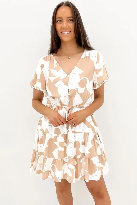 Cammie Mini Dress Latte Amoni