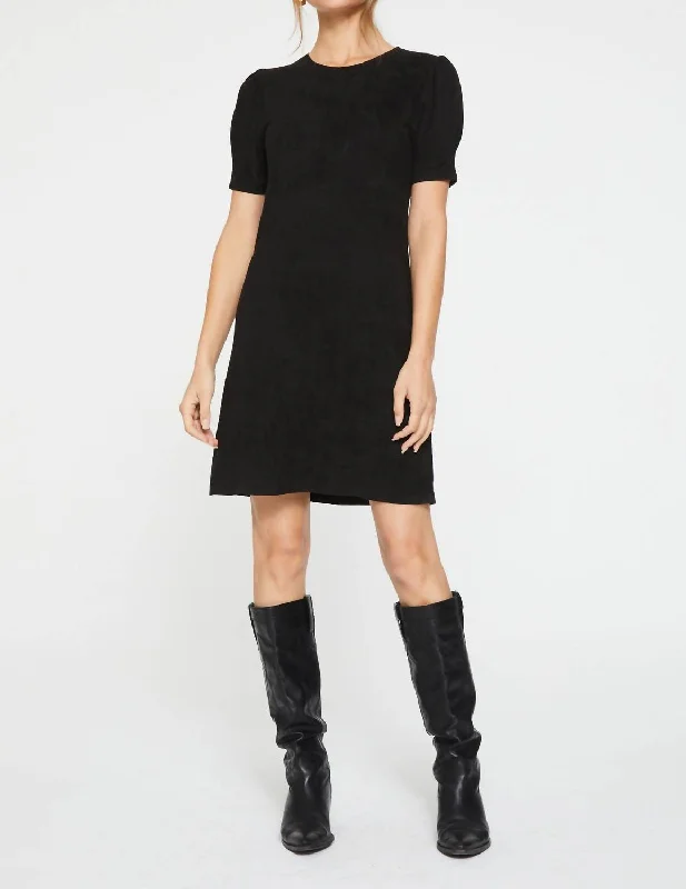 Cozy Apparel Demi Suede Dress In Black