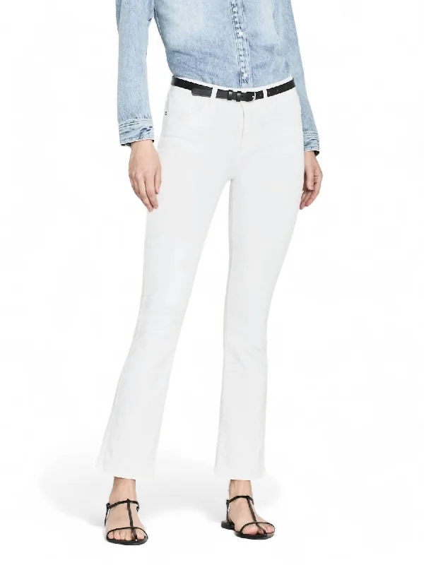 Elegant Wear Le Crop Mini Boot Jean In Blanc