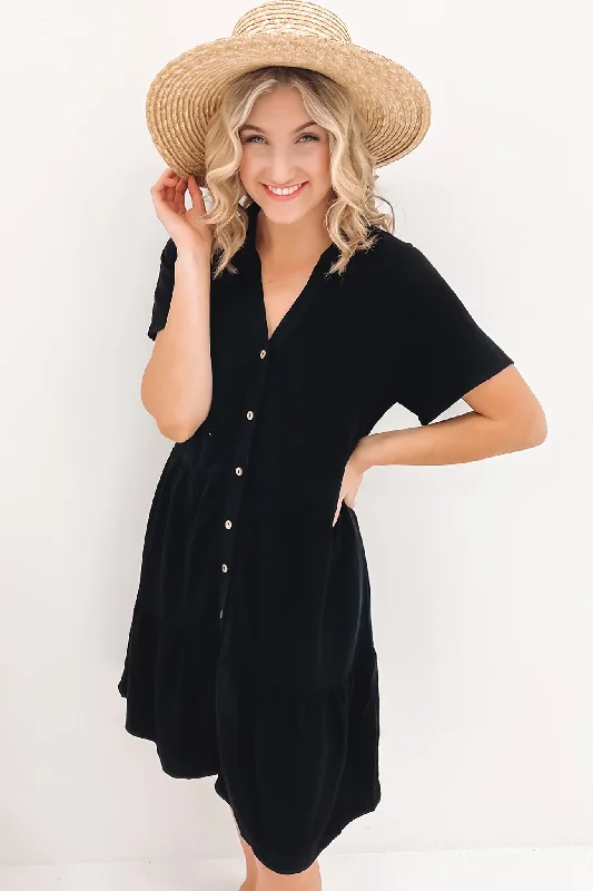 Soft Clothing Little Paradise Mini Dress Black