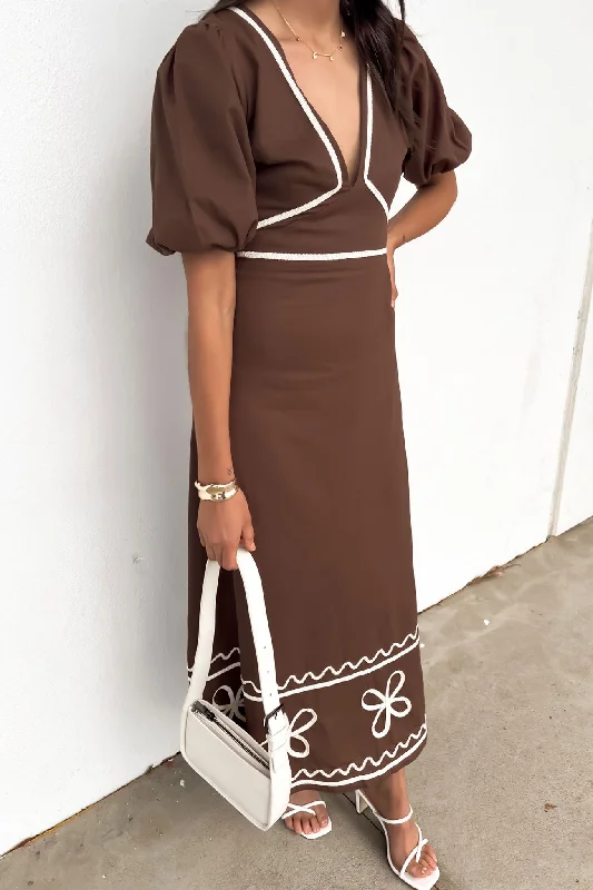 Maggie Maxi Dress Brown Beige