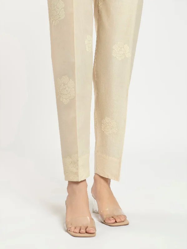 Soft Knitwear Embroidered Cambric Trouser