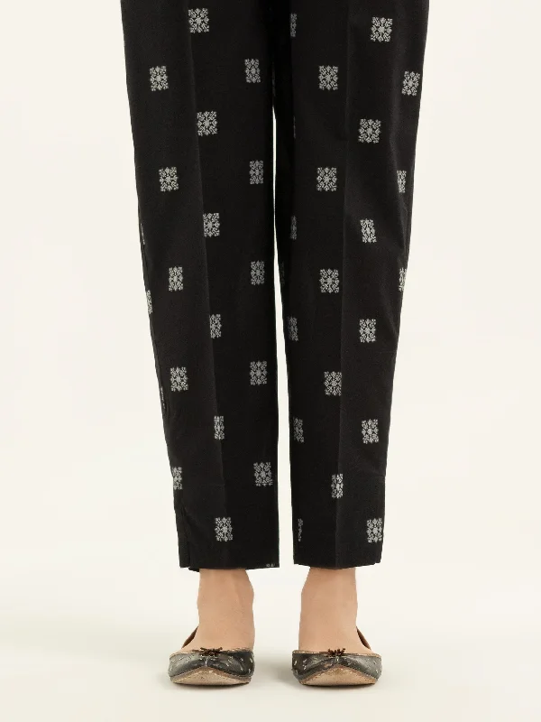 Cozy Outerwear Printed Jacquard Trousers(Pret)