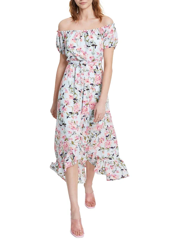 Urban Comfort Womens Floral High-Low Sheath Dress