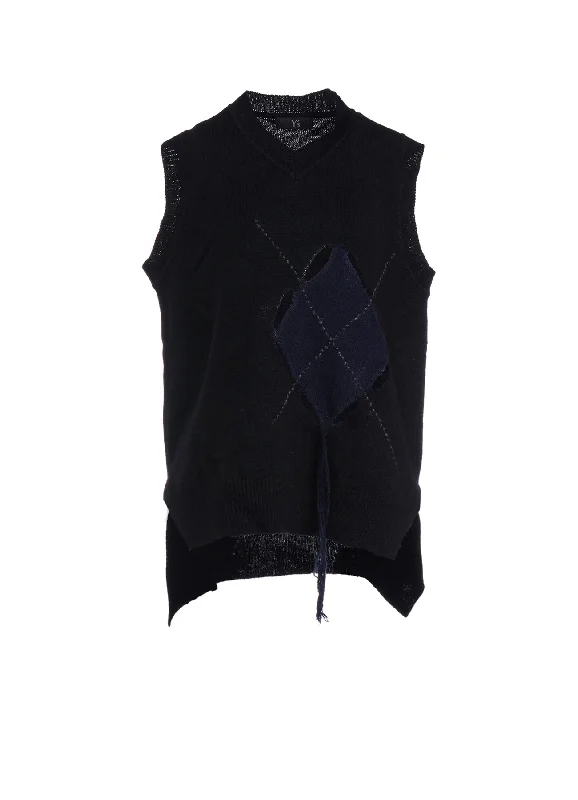 Effortless Looks JERSEY X ARGYLE VEST