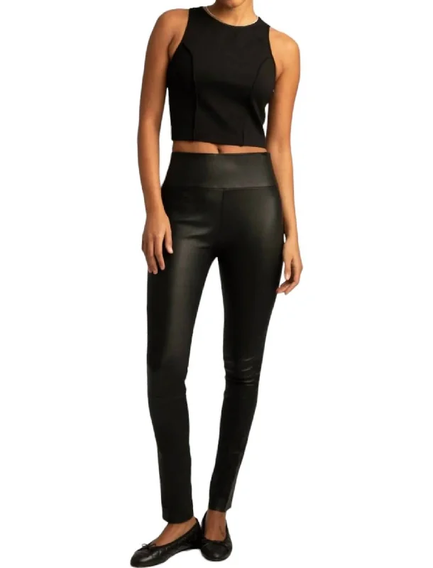 Easy Comfort Style Ankle Legging Pants In Black