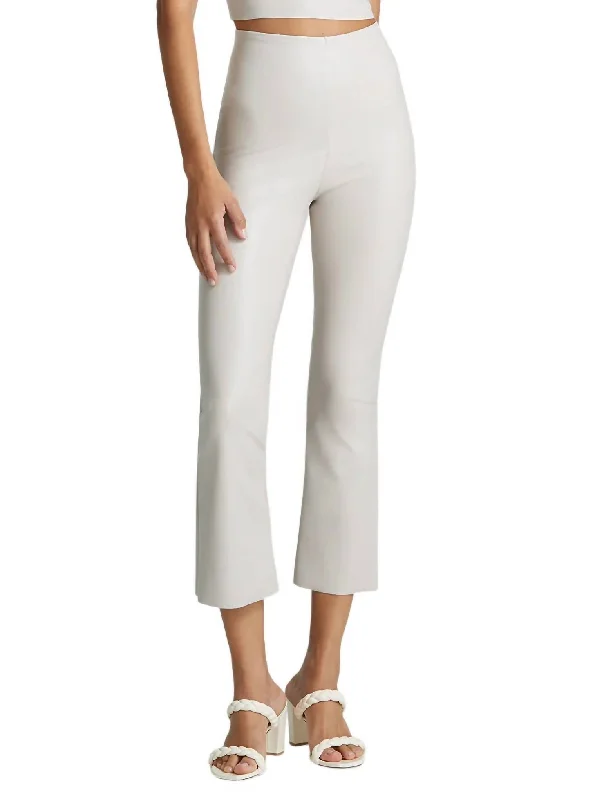 Versatile Casuals Faux Leather Cropped Flare Leggings In Porcelain