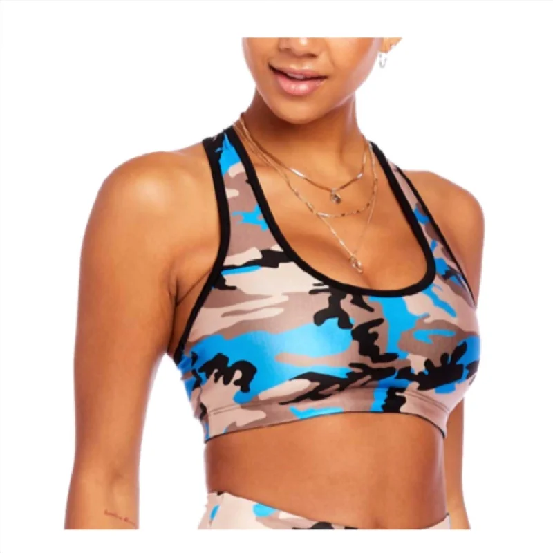 Layered Style Neon U-Bra In Blue Camo